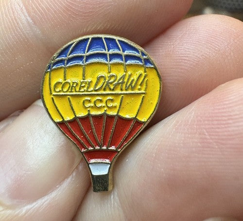 COREL DRAW! Air Balloon Enamel Lapel Pin graphics Suite