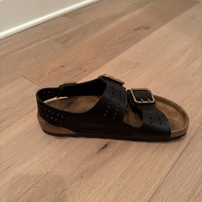 Birkenstock Milano Bold Black Leather Regular Width