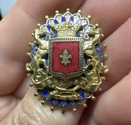 VINTAGE ~ BRETAGNE A MA VIE ~ CREST SHIELD BROOCH PIN