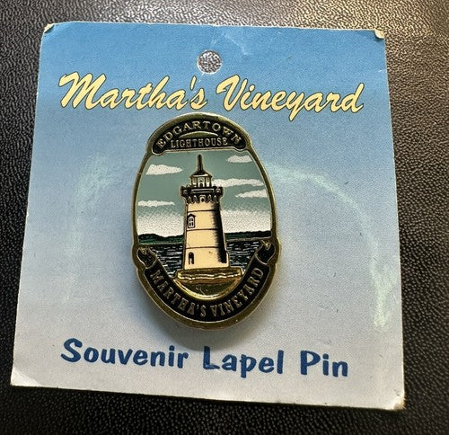 Edgartown Lighthouse Lapel Pin Badge Marthas Vineyard Vintage Cape Cod MA Beach
