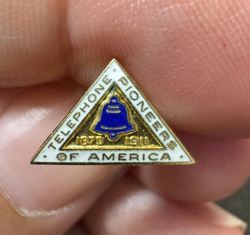Vintage Lapel Pin Hat Pinback: Telephone Pioneers of America 1875-1911