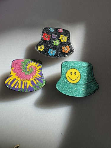 3x 2022 Destination Imagination DI Trading Pin Glitter Bucket Hats Lapel Pins