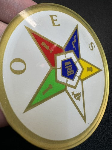 VTG OES Lucite Car Emblem Badge - 2.75” Order  Eastern Star Accessory - Unused