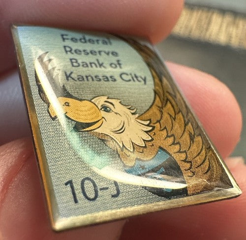 Vintage Federal Reserve Bank of Kansas City 10-J Plated Souvenir Pin