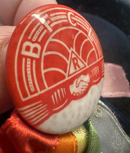 VTG BFCL International Order of the Rainbow for Girls Lapel Pin w Ribbons RARE