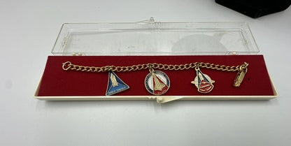 Vintage 1980's Early Space Shuttle Program Charm Bracelet New In Box