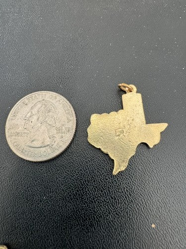 Vintage Texas LBJ Charm Pendant Gold Tone Lyndon B. Johnson LBJ L.B.J.