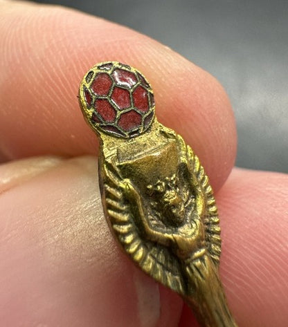 RARE Vintage WORLD CUP Jules Rimet Trophy PIN Red Enamel Football Soccer FIFA