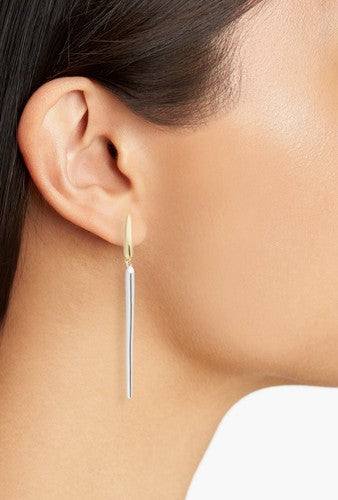 ARGENTO VIVO 18k Gold over Sterling Silver Linear Drop Earrings NWT $78