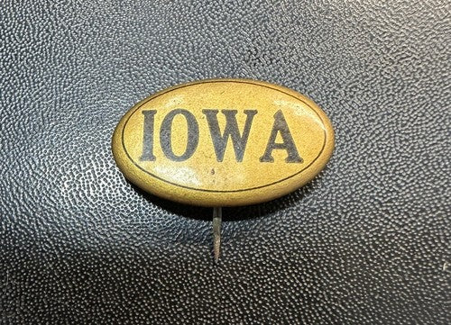 Antique University of Iowa Hawkeyes Souvenir Lapel Pin Button Pinback