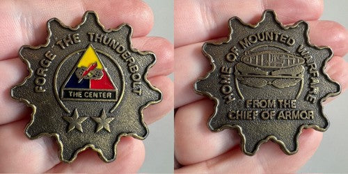Vintage Forge the Thunderbolt Chief of Armor Challenge Coin Armor Center