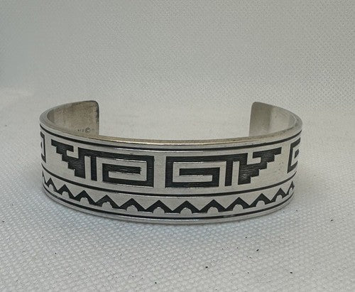 Vintage KABANA Sterling Silver .925 Southwestern Cuff Bracelet Tribal