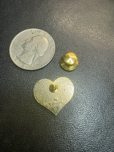 HALLMARK RED HEART LAPEL PIN SMALL RED ENAMEL GOLD TONE METAL - Free Shipping