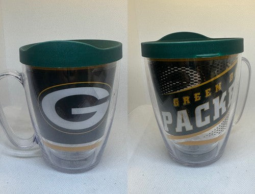 Tervis Green Bay Packers Double Walled Insulated 16oz Mug with Handle Lid NWT