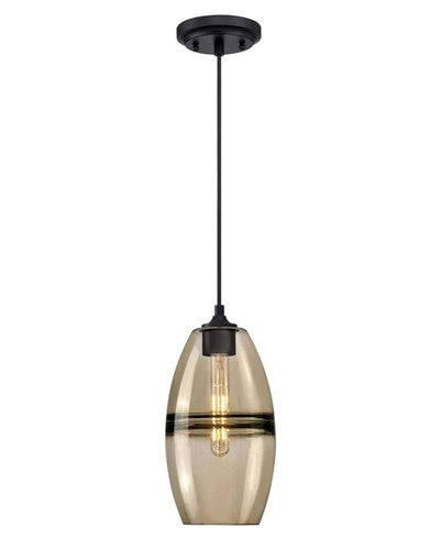 Westinghouse 63660 Soren Mini Pendant Matte Black Ash Color Glass