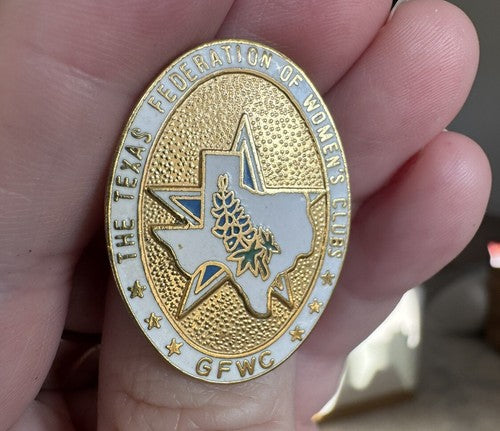 GFWC General Federation Women's Club President Lapel Pin Oval Texas Bluebonnets