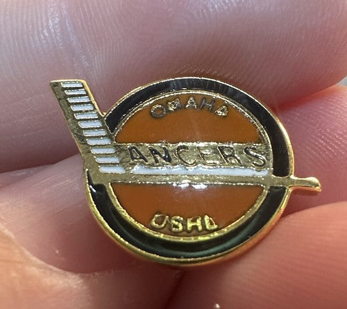 Rare Vintage USHL Omaha Lancers Logo Souvenir Pin