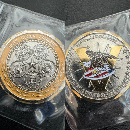 If You Love Your Freedom THANK A UNITED STATES VETERAN Challenge Coin