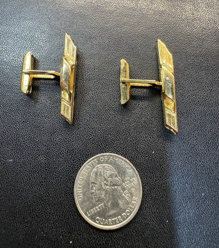 Vintage 60s Gold Tone Chevrolet Ford Car Cufflinks Chevy