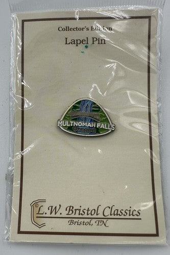 Vtg Mt Hood Multnomah Falls Oregon Lapel Hat Pin Travel L.W. Bristol Classics