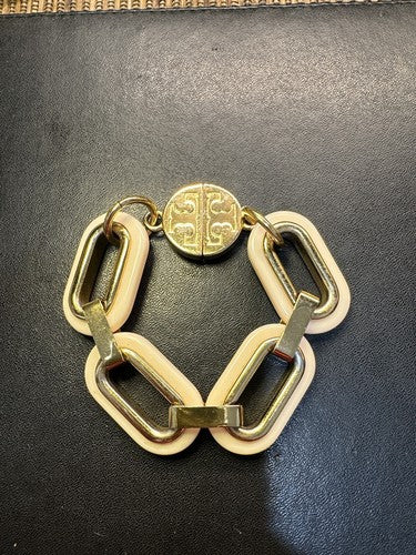 Tory Burch HEIDI Link Gold Logo Bracelet