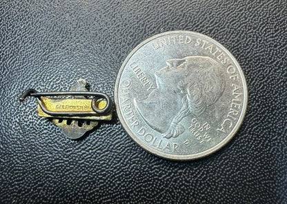 WWI WW1 USN US Navy Military Chief Petty Officer Lapel Pin RARE - Gold on Silver