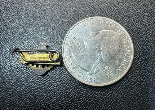 WWI WW1 USN US Navy Military Chief Petty Officer Lapel Pin RARE - Gold on Silver