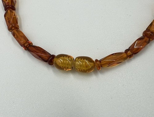 Honey Vintage Amber Beads Necklace Butterscotch Polished Faceted 16.7g