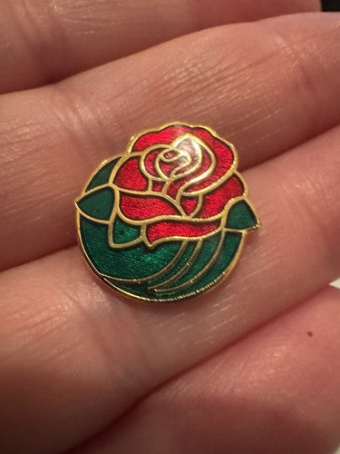VTG Tournament of Roses Parade Rose Bowl Game Enamel Pin Milestone Red Green