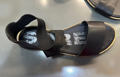 Sorel Womens Black Leather Elastic Gladiator Sandals Size US 10.5