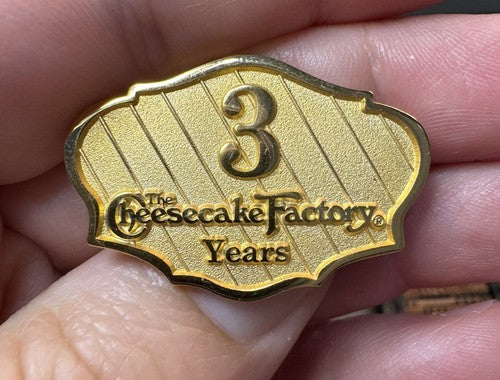 Cheesecake Factory 3 Years of Service Anniversary Gold-tone Lapel Pin