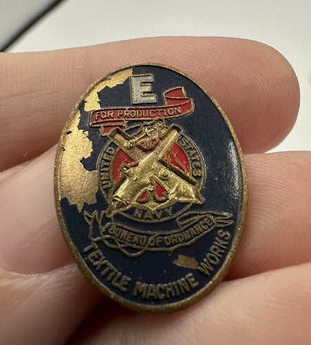 Navy Bureau of Ordinance Production pin, Textile Machine Works