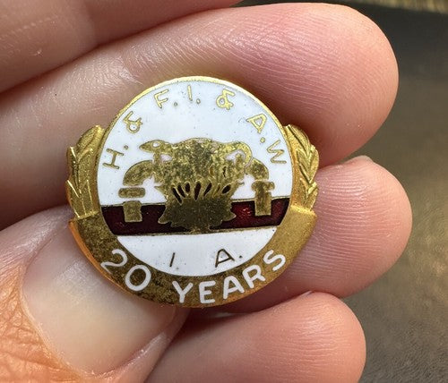 Heat & Frost Insulators & Allied Workers Union 20 Years Lapel Pin