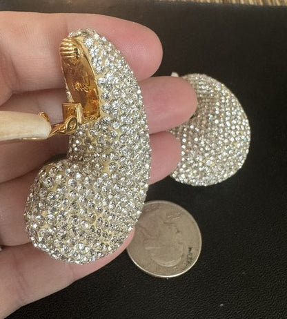 Lele Sadoughi Pave Dome Studded Clip On Earrings