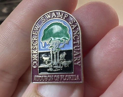 Corkscrew Swamp Sanctuary Audubon Naples Florida Crane Bird Lapel Pin