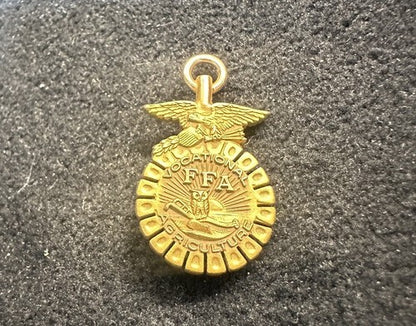 Vintage FFA State Degree Key Vocational Agriculture Pin  "Kansas" Gold Filled