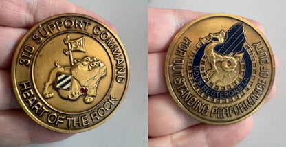 3ID Support Command Heart of the Rock Challenge Coin Outstanding Performance