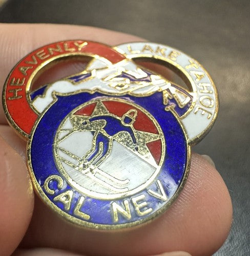 HEAVENLY VALLEY Skiing Ski Pin Lake Tahoe CALIFORNIA NEVADA Resort Travel Lapel