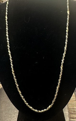 Vintage Napier Textured Twist Necklace 4mm Ball and Link GoldTone Signed 24.5”