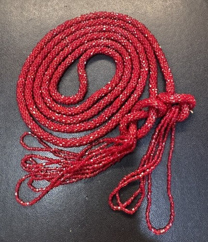 Antique Art Deco Sautoir Red Seed Bead Flapper Lariat Rope Necklace Tassel 57”