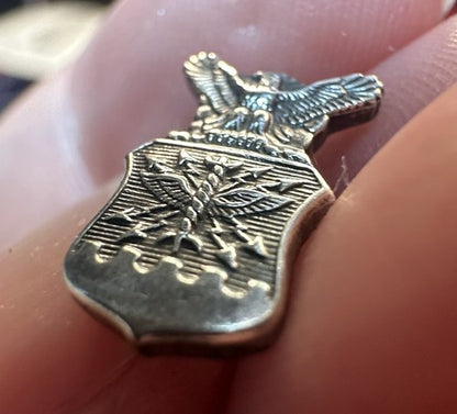 Vintage Sterling US Air Force ROTC Small Tie Tack Pin 1/2"
