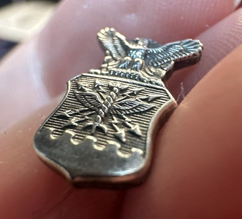 Vintage Sterling US Air Force ROTC Small Tie Tack Pin 1/2"