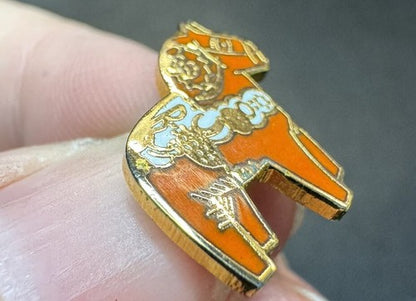 Vintage Swedish Dala Horse Enamel Lapel Pin