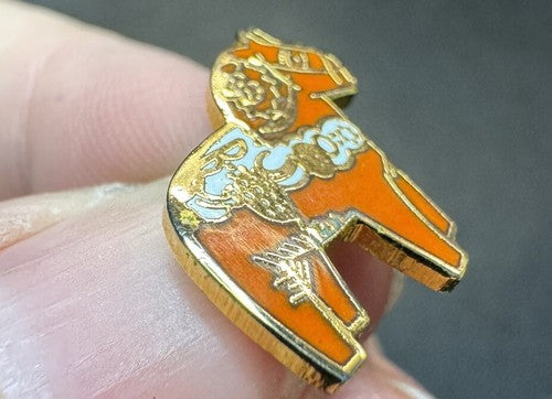 Vintage Swedish Dala Horse Enamel Lapel Pin