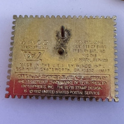 Vintage Elvis Presley 1992 Postage Stamp Lapel Pin Souvenir Gift Postal Service