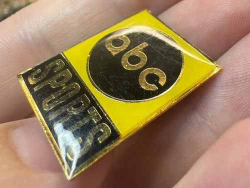 Vintage ABC Sports Lapel Pin Black Yellow