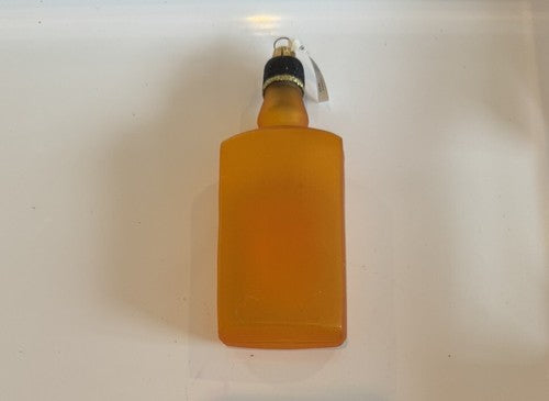 NWT- Glass Tequila Bottle Christmas Tree Ornament Orange Glitter Agave Mexico