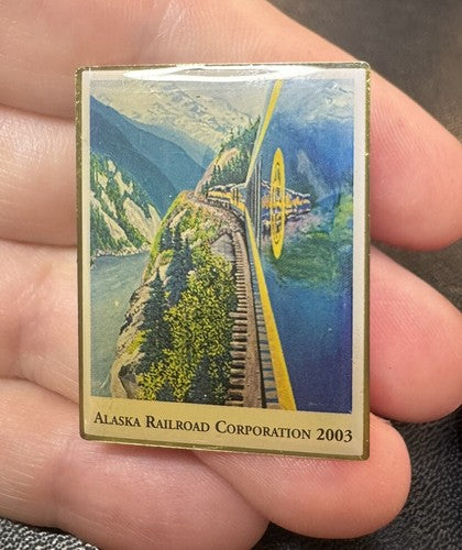 Alaska Railroad 2003 Alaska Railroad Corporation ARRC Lapel Pin AK Train Scene