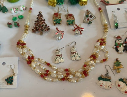 Lot Vintage To Now Christmas Pins Brooch Earrings Lot Some Signed 57pcs.