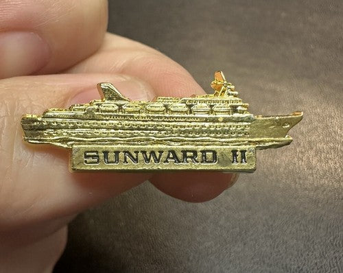 Sunward II NORWEGIAN CARIBBEAN LINES Cruise Lapel Pin Hat Tack Gold Tone